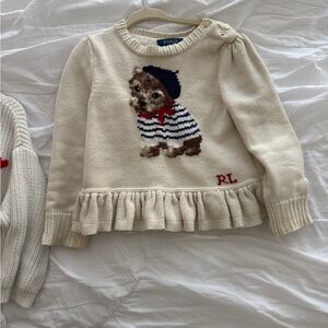 Ralph Lauren Ivory Sweater with Puppy Design